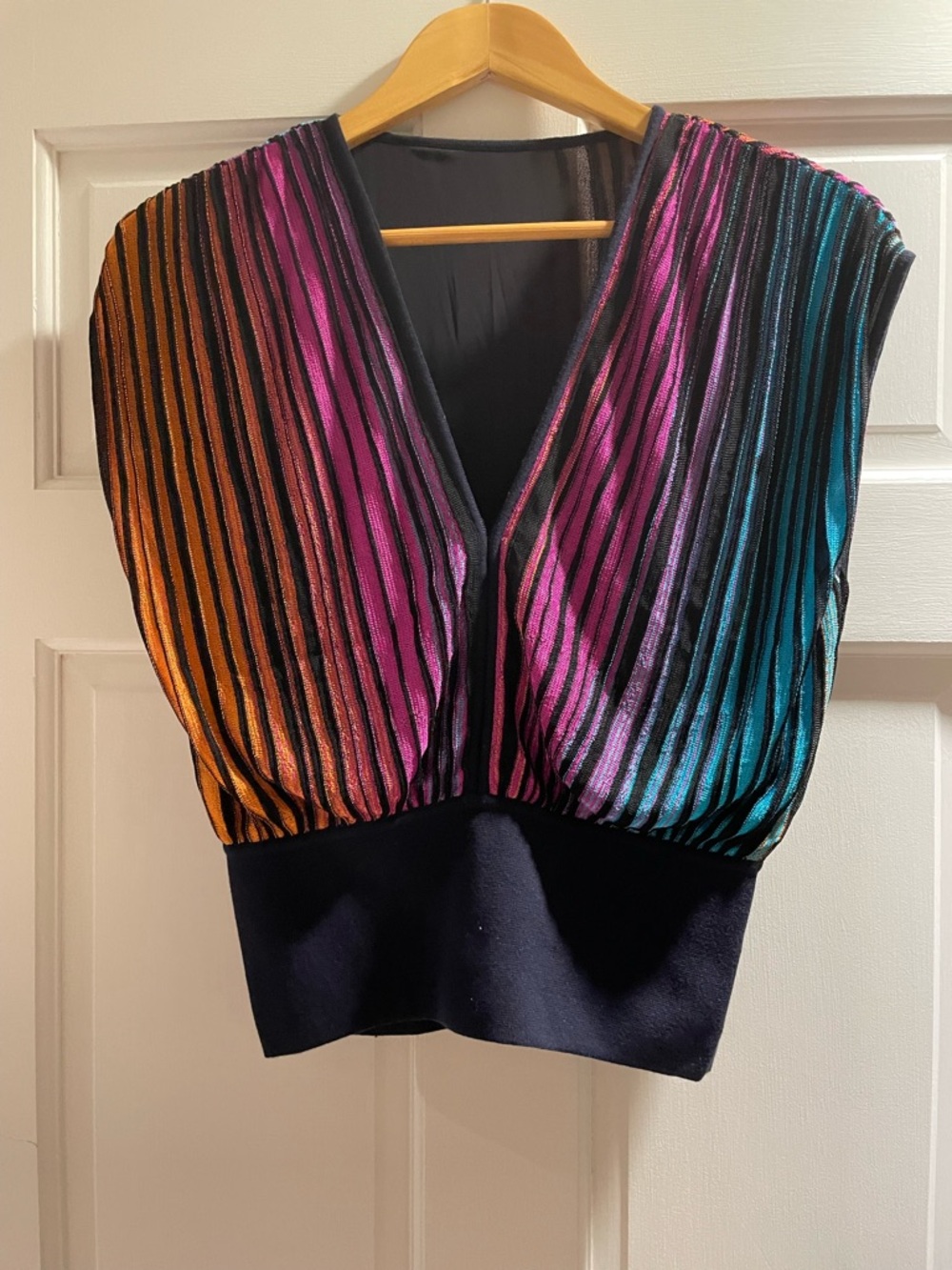 Ramy Brook Sample Sale Knitted Multicolor V-Neck